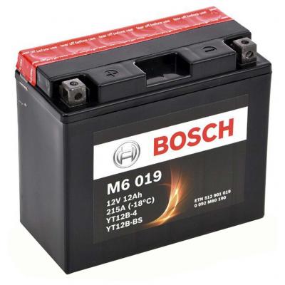 Bosch M6 AGM 0092M60190 motorakkumulátor, YT12B-4, YT12B-BS, 12V 12AH 215A, b+ Motoros termékek alkatrész vásárlás, árak